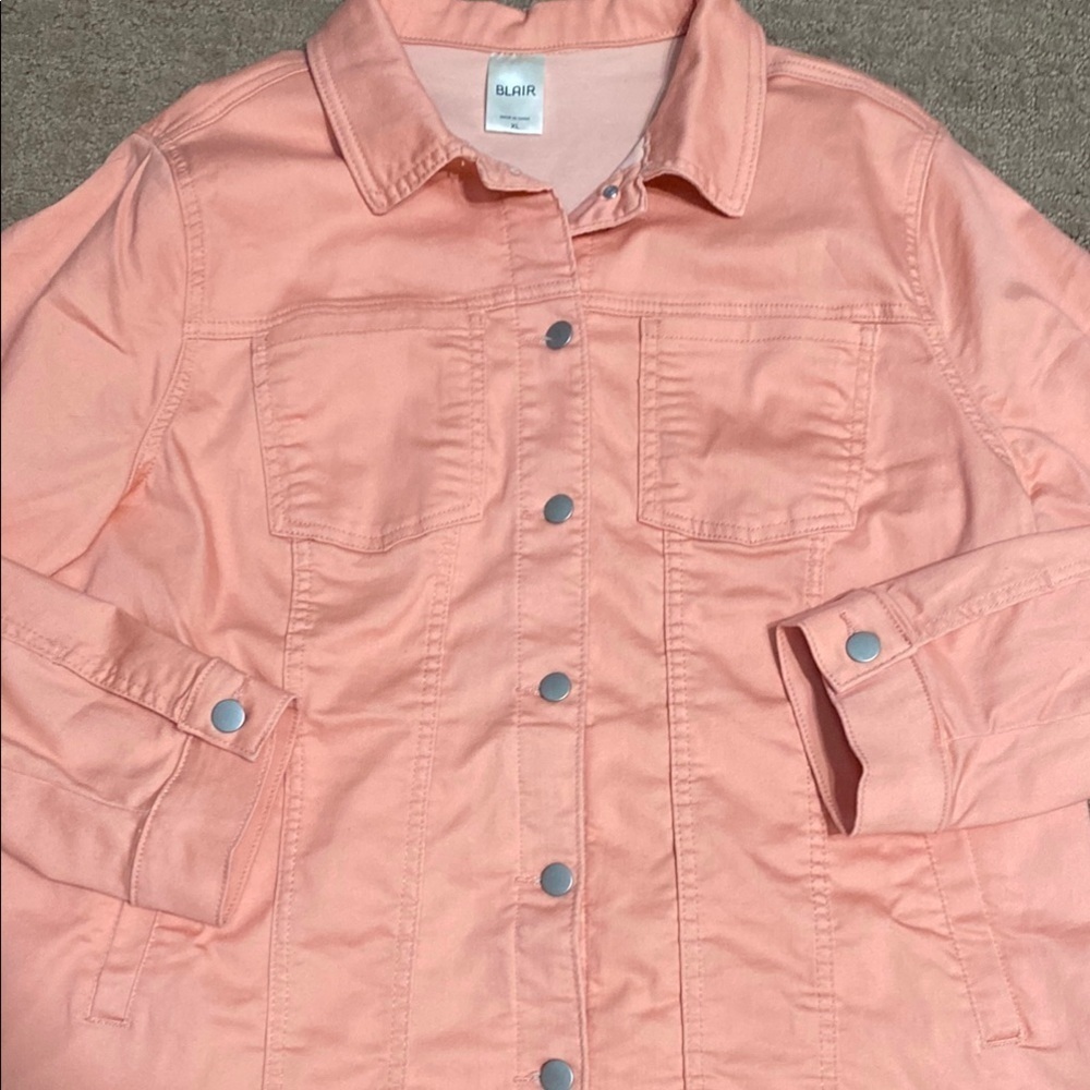 Blair Pink Jean Jacket with Textured Fabric